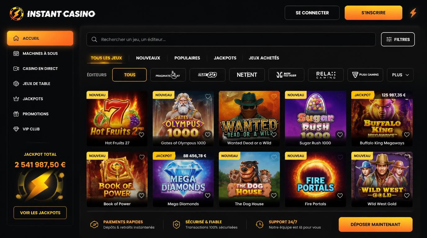Lobby clair avec recherches et filtres